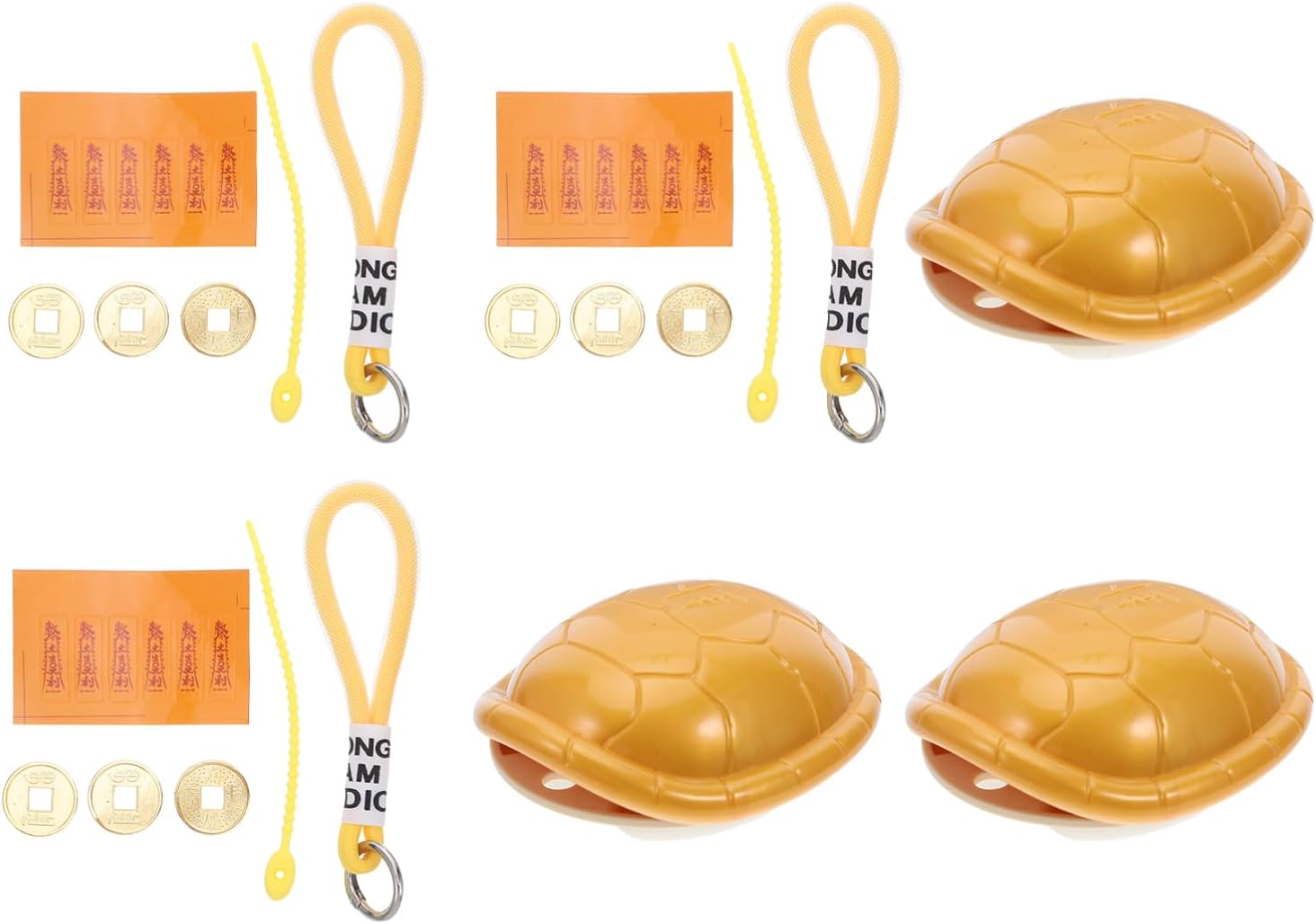 GARVALON 3pcs Vintage Tortoise Shell Collectibles Mini Divination Turtle Shell Chinese Fortune Telling Toys Turtle Prop for Feng Shui Ornaments