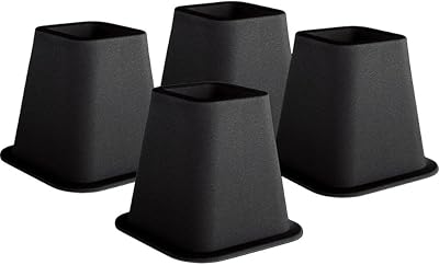 Trademark Home Collection 4-Pack Bed Risers, 6-Inch, Black