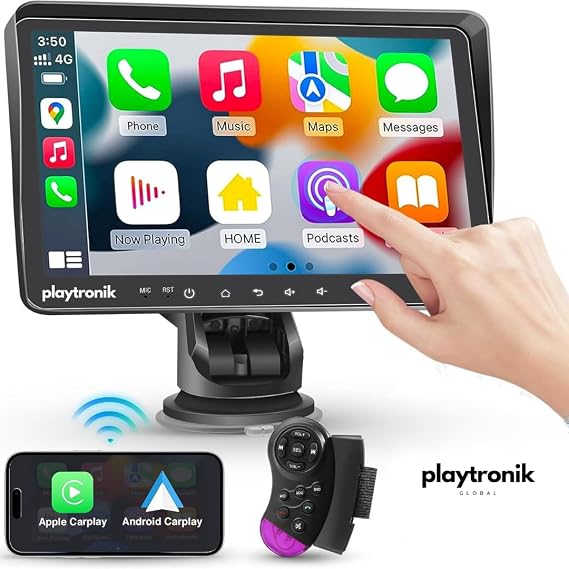 7" Plug and Play Wireless Apple Carplay And Android Auto Multimedia Car Car Screen double tape
