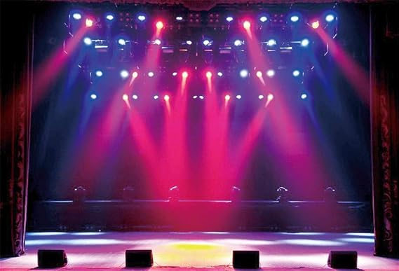 Yeele 5x3ft Stage Concert Backdrop Lighting Nightclub Musical Hall Club Background for Photography Sing Dance Performance Scene Photo Booth Shoots Vinyl Studio Props