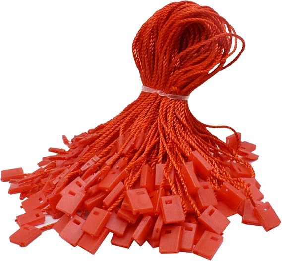 7 Inch Hang String Tag Fasteners Nylon Snap Lock Pin Loop Fastener Hook Ties 960Pcs (Red)