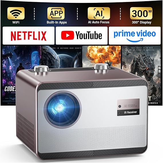 HAPPRUN 2500 ANSI 4K Decoding Outdoor Projector with Built-in Streaming App