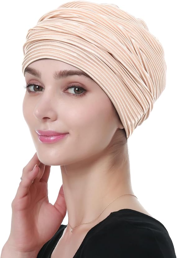Alnorm Pleated Turban Classy Wraps Gifts Chemo Headwear for Women