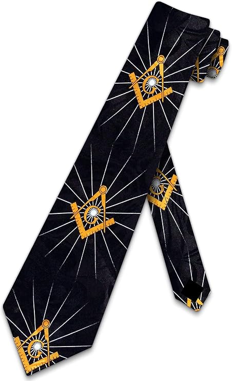 Steven Harris Mason Compass Ties Mens Freemason Neckties Masonic Tie for Men Free Mason Necktie