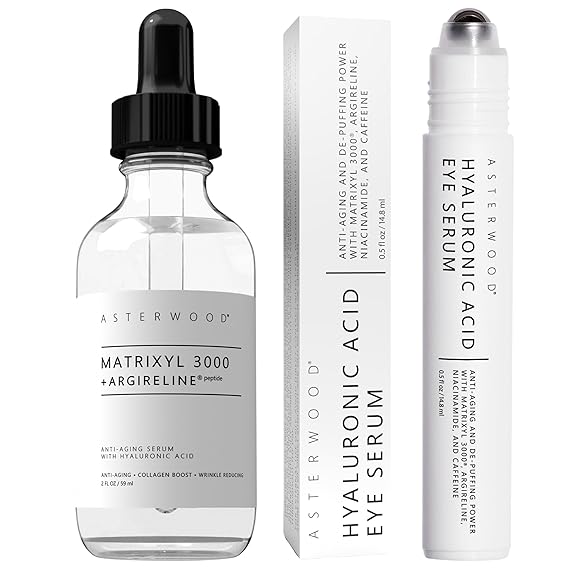 Asterwood Matrixyl 3000 with Argireline Serum 2 oz + Hyaluronic Acid Eye Serum