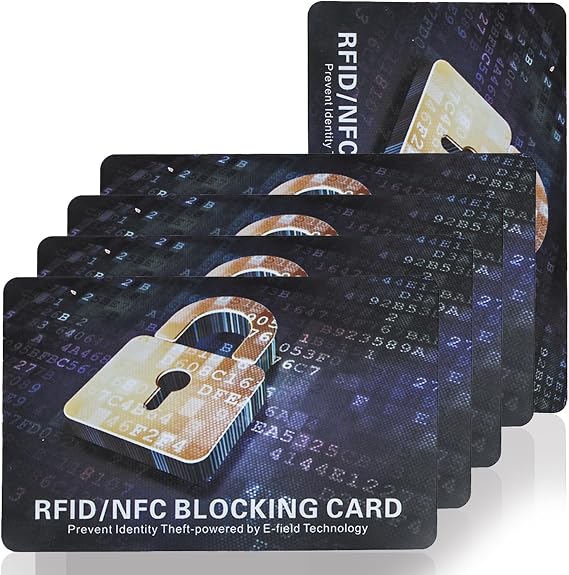 RFID Blocking Card, Contactless Bank Debit Credit Card Passport Protector, One Blocked Card Protects Entire Wallet Purse, ID/IC ATM Card Blocking for Wallet Protection(10 Pack)