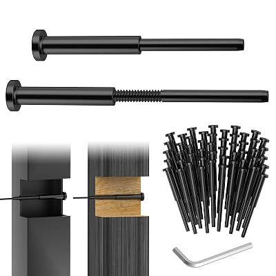 CKE 50 Pack 4x4 Black Invisible Cable Railing Kit, T316 Stainless Steel 18 Invisible Receiver and Swage Stud End for Cable Railing Hardware Threaded End Fitting for 2x2, 4x4 WoodMetal Post, BCR31