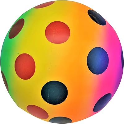 9 Rainbow Neon Colorful Design Inflatable Beach Balls - Playground Super Bouncy Fun Pool Inflate Toy