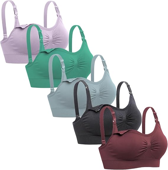Womens Seamless Nursing Bra Sleeping Maternity Bralette for Breastfeeding Pack of 3
