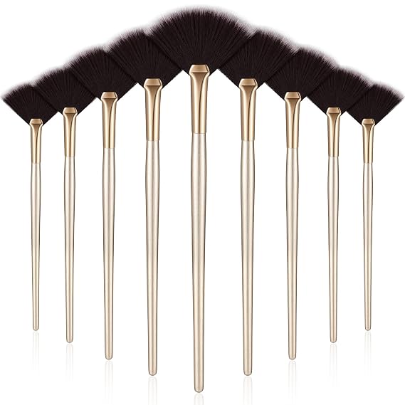 Maitys 9 Pieces Facial Fan Mask Brushes, Brown