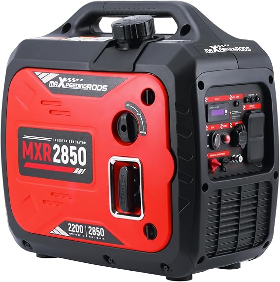 maXpeedingrods 2850 Watt Portable Inverter Generator,Gas Powered, EPA Compliant with CO Alarm, Compact and Lightweight for Outdoor Camping, RV Ready and Home
