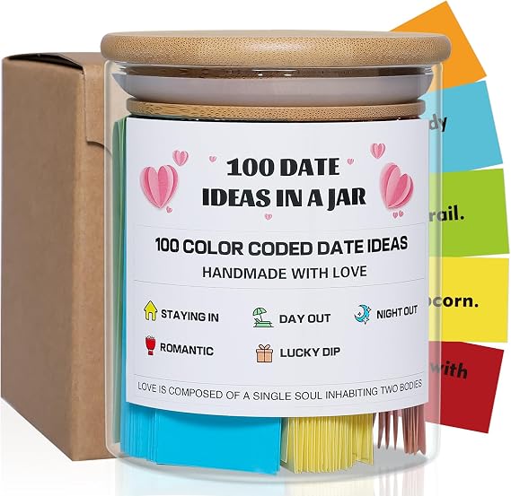 Original Design 100 Date Ideas In A Jar Color Coded Date Ideas Jar