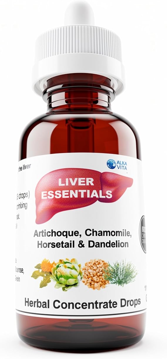 Liver Support Cleanse Fatty Liver Purifier Detox Herbal Concentrate Drops Pure Organic Artichoke Dandelion Chamomile & Horsetail