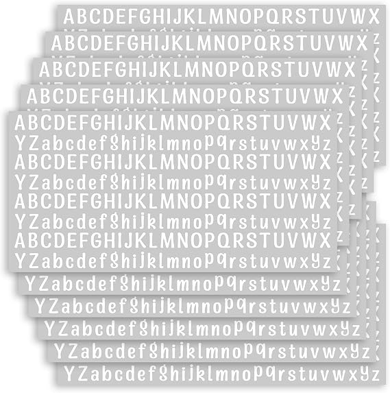 2080 Pcs Alphabet Stickers 0.5 Inch White Letters Stickers Vinyl 10 Sheets Uppercase and Lowercase Letters Stickers Waterproof Self-Adhesive Small DIY Letter Stickers for Notebook Envelopes Cups