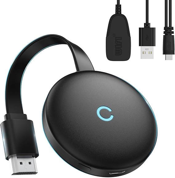 Miracast HDMI Dongle 4K Wireless HDMI Screen Mirroring Diaplay Streamer Adapter 5G/2.4Hz Transmitter and Receiver of Video/Audio Transmission from Laptop PC Smartphone to TV Projector Monitor