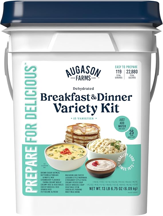 Augason Farms Breakfast and Dinner Variety Pail Emergency Food Supply Everyday