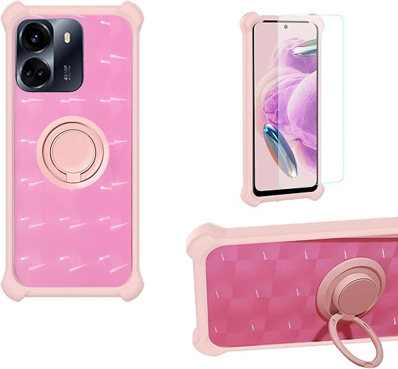 bojioderf Case Compatible for Benco V91 Phone Case Cover PC backplane + Silicone Soft Frame Cover [360 Metal Ring, Magnetic Car Mount] TZZH-Fen