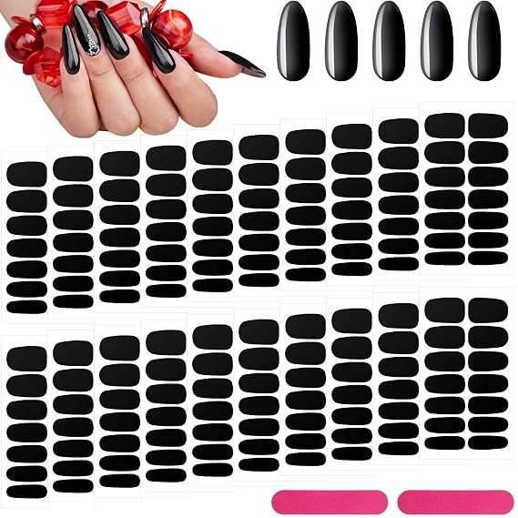 Maitys 20 Sheets 280 Pcs Halloween Black Full Nail Wraps, Cool Style