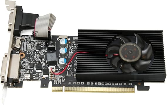 Computer Graphics Card, 1GB 64bit GDDR3 589MHz 1000MHz PCIE 2.0 Gaming Graphics Cards, with HD ,DVI,VGA Interface, Single Cooling Fan, for DirectX10.1