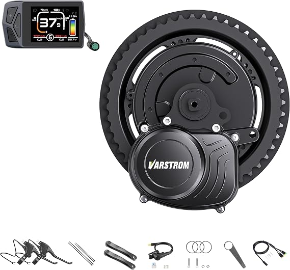TSDZ2B 48V 500W Mid Drive Kit with EKD01 Display and Ebike Battery | Tong-sheng Electric Bike Conversion Kit for 68-73mm Bottom Bracket, Speed and Torque Sensored E-Bike Motor