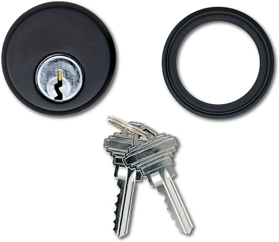 Summit DOORWARE Mortise Cylinders for Adams Rite Commercial Storefront Door Lock | High Grade 4036 Cylinder Lock Replacement with Trim Rings & Keys | Duronotic Finish