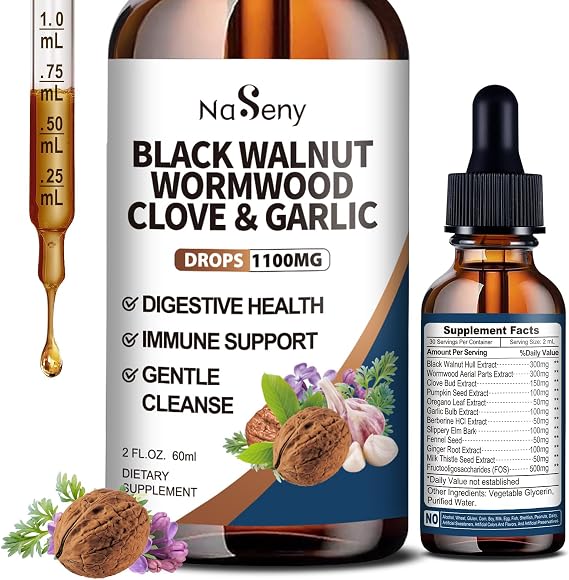 Wormwood Black Walnut Clove Cleanse for Humans Gut Detox & Digestive