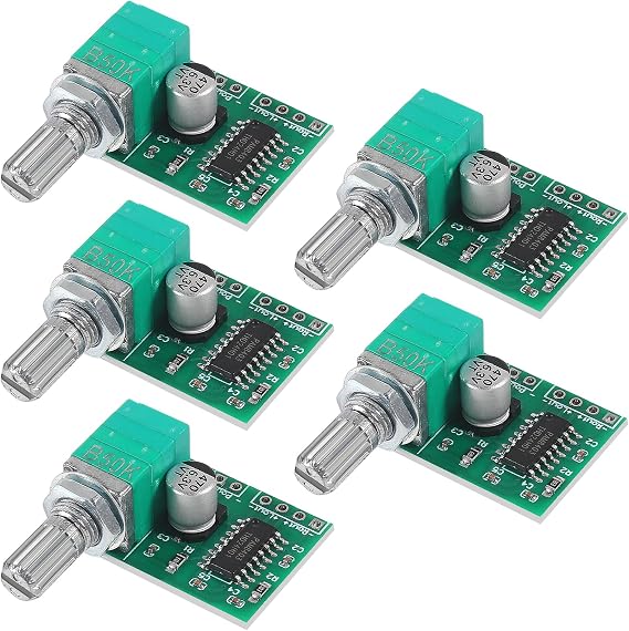 5pcs DC 5V 3W+3W Audio Amplifier Mini PAM8403 Digital Power Amp Module Board Dual-Channel for DIY(with Potentiometer)