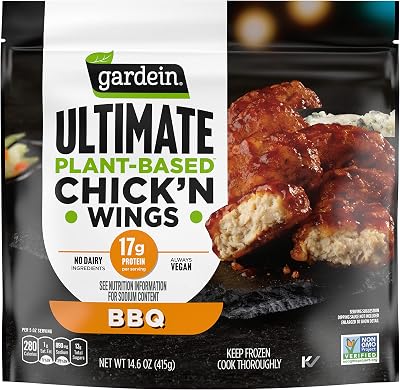 Gardein Ultimate Plant-Based BBQ Chickn Wings, Vegan, Frozen Meat Alternative, 14.6 oz.