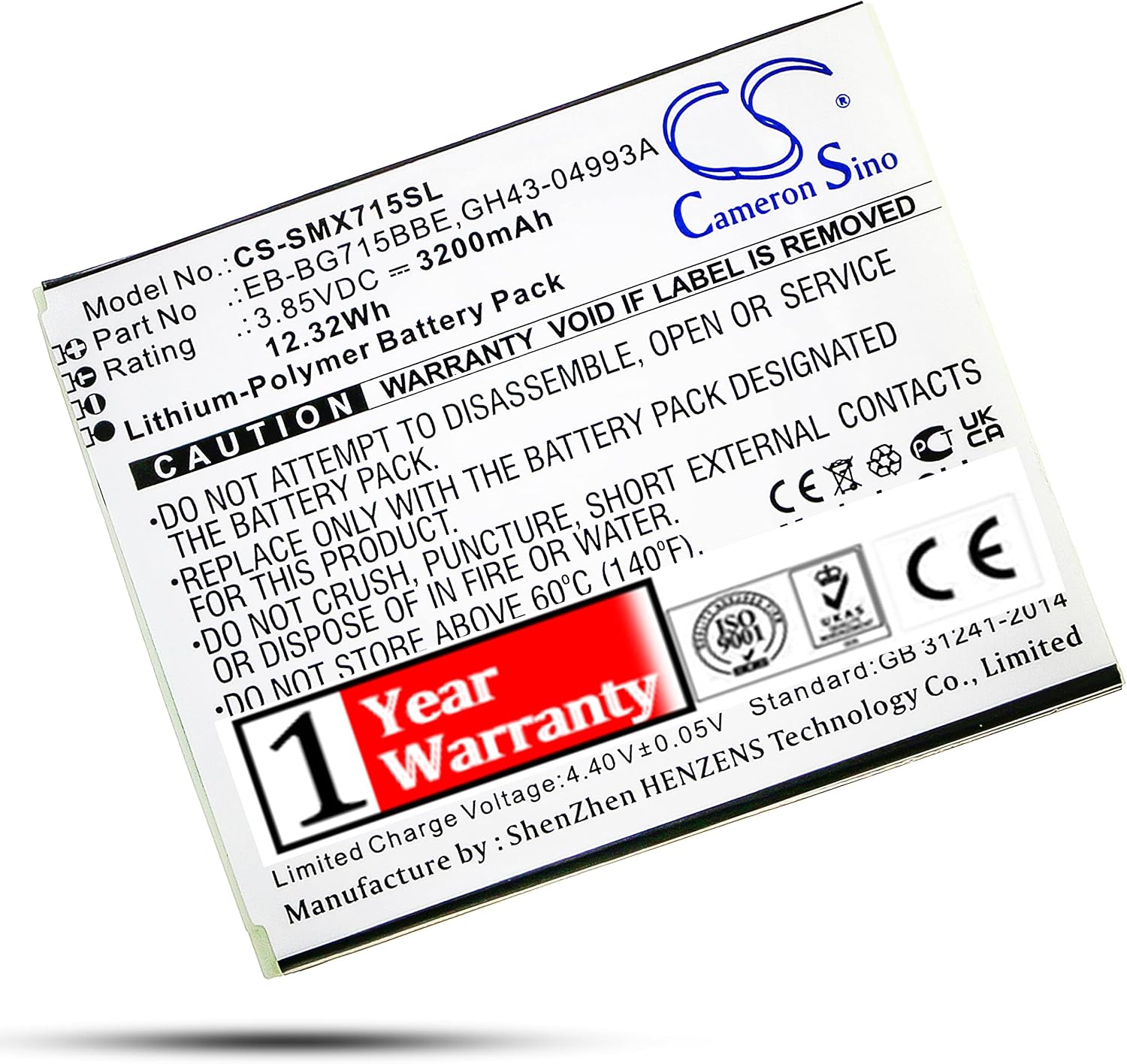 Battery Replacement for SM-G715 SM-G715U SM-G715FNDS Xcover Pro GH43-04993A EB-BG715BBE