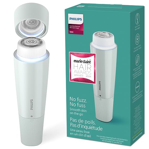 Philips Beauty Series 5000 Electric Shaver and Personal Groomer for Women, Cordless & Compact, Hypoallergenic Head, Gentle & Quick Hair Removal Easy Touch Ups, Mint Green, BRR474/00