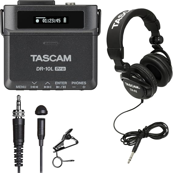 TASCAM DR-10L Pro and Studio Grade Headphones Bundle