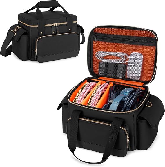 Damero DJ Cable File Bag with Detachable Dividers and Shoulder Strap | Small Gig Cable Bag for Cords, DJ Gear, Sound Instrument and Accessories
