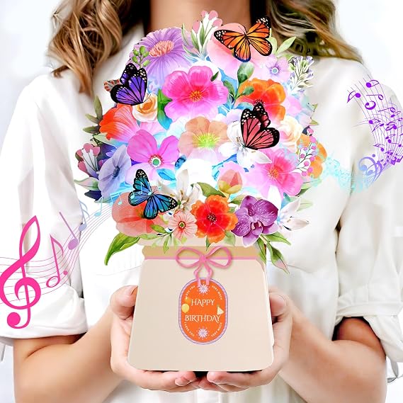 Yinqing Birthday Cards, Light and Music Happy Birthday Card for Women