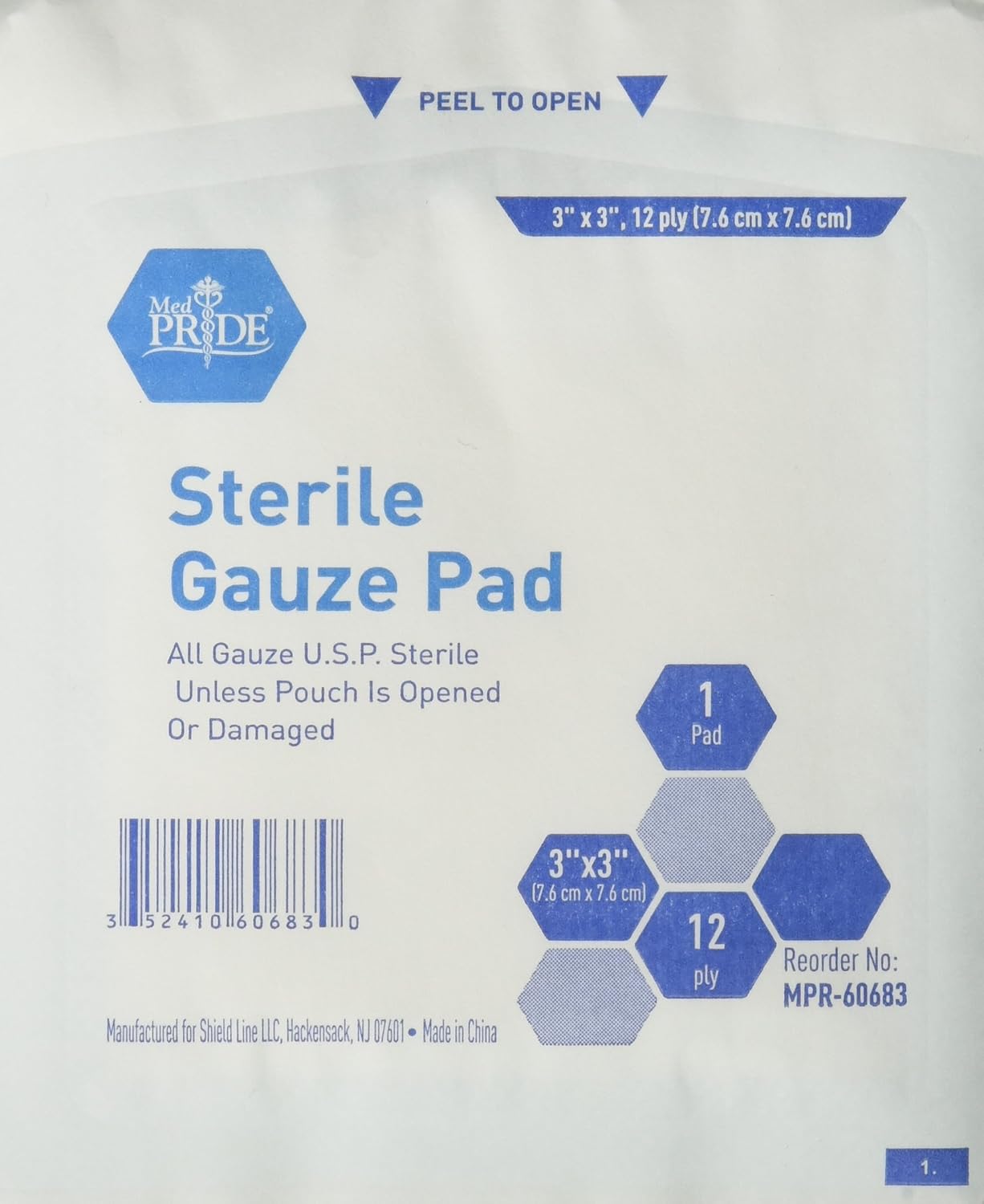 MedPride Hospital Grade Gauze Pad 12-ply 100Box, 3 Inches X 3 Inches