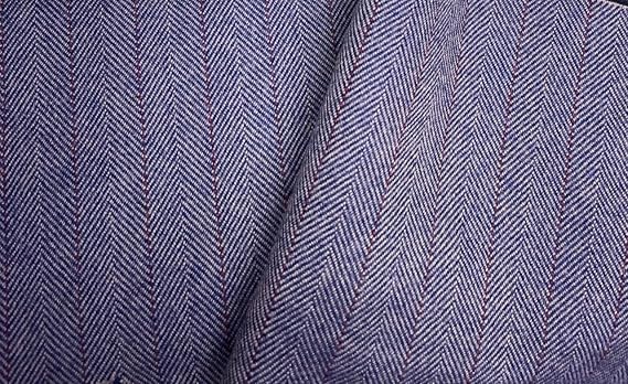 Tuva Textile 40 Yard Bolt 100% Real Wool Fabric Coating Herringbone, Used for Jackets, Light Coat, Shawls, Capes, Hat, Blankets & More, Color: Lavander-Navy and Red Lines, Made in Italy, Style#52