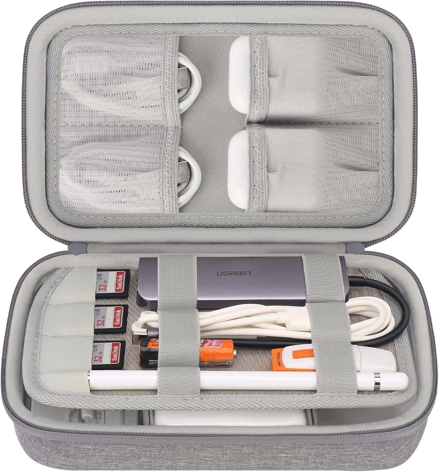 Elonbo Electronic Accessories Organiser Travel Accessory Organiser Bag Portable Electronic Cable Bag for Chargers Hard Drives Accessories Cables USB Stick SD Cards USB Hub Camera Equipment Black