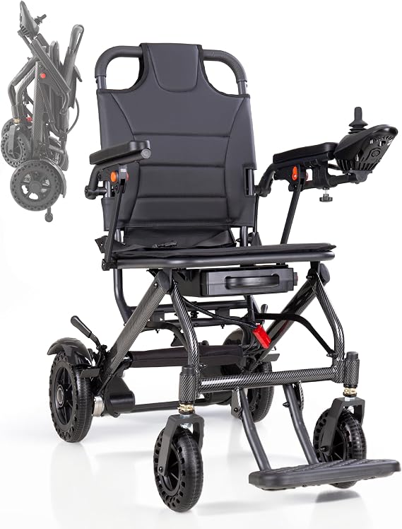 Electric Wheelchairs Folding Ultra Lightweight for Adults, Only 17.5 kg