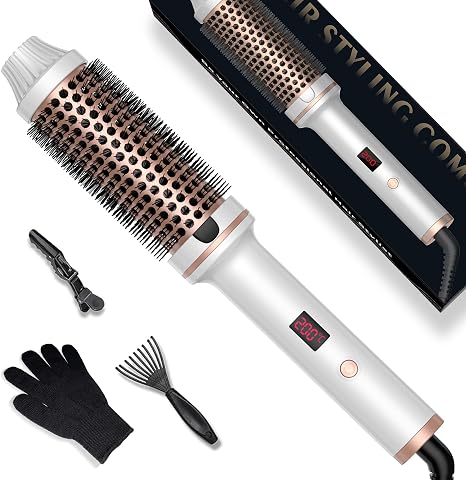 UMIGA Thermal Brush 3-in-1 Thermal Brush 38 mm LCD Display 120-200°C Increase Hair Volume Loose Curls Straight Hair Lightweight Compact Size