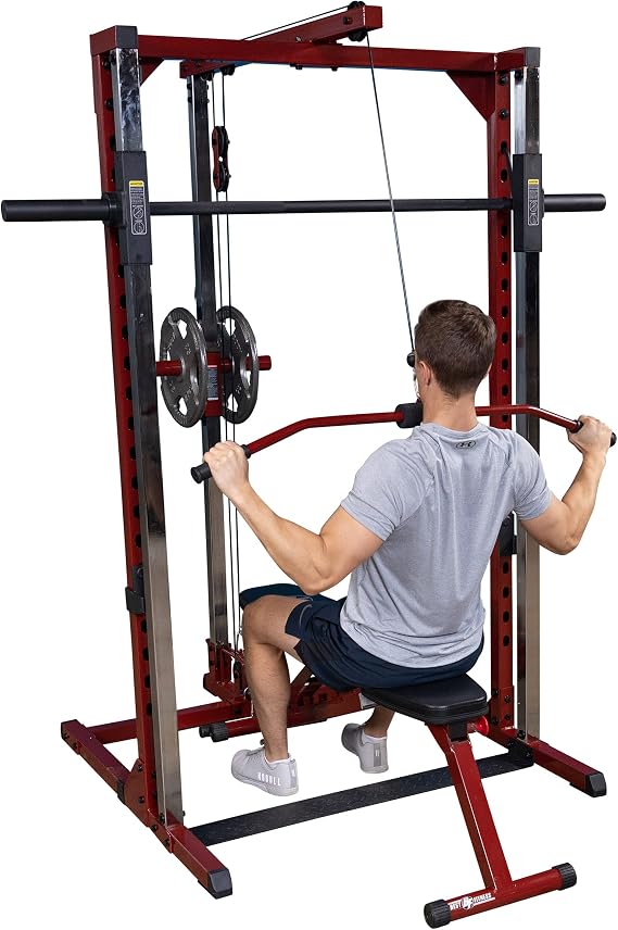 Body-Solid Best Fitness BFSM250P4 Smith Machine Package with LAT Attachment and Bench