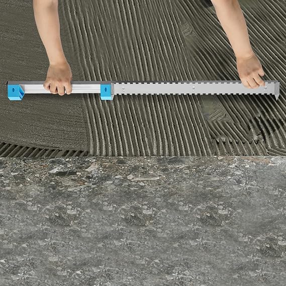 Tile Trowel Tile Tools Wall Tile Leveling Tool Wall 2/5" x 2/5" Square Notch Trowel 24in, Perfect for Large Wall Tiles Tiling Masonry Hand Trowel