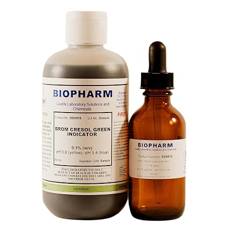 Biopharm Bromocresol Green Indicator Solution 0.1% (w/v), 250mL (8.4 fl oz)