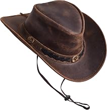 Sidewinder Shapeable Outback hat Western Style Leather Cowboy hat for Men and Women Wide Brim Vintage Old Style