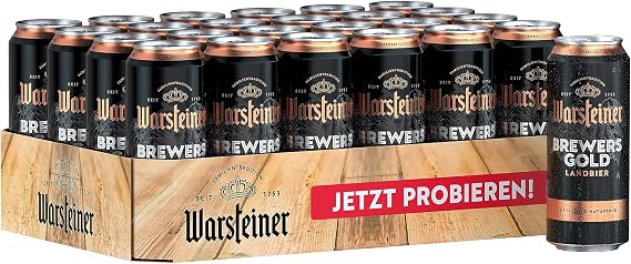 Warsteiner Brewers Gold Canned Beer Mild Tasty Naturally Cloudy Light Country Beer Disposable (24 x 0.5 L Tin)