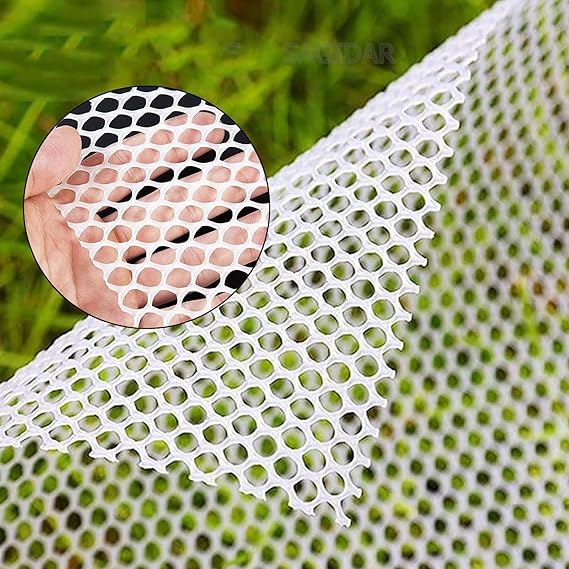 Plastic Netting Garden Mesh, Safety Barrier Mesh Fencing, White Plastic Chicken Wire Mesh Roll, Pet Security Fencing, Strong but Light, Easy to Install and Cut (Color : 1.8cm, Size : 1x6m)