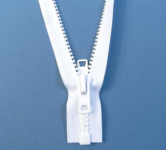 YKK Zipper, White #10 Brand Separates at The Bottom, Marine Grade Metal Tab Slider, Heavy Duty (60" Inch)