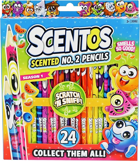Scentos Scented Pencils - No. 2 Lead - Cute - Ages 3+ 24 Pack