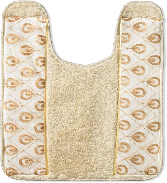 Popular Bath Contour Bath Rug Seraphina Collection, Length 24" x Width 21" x Height 1", Ivory